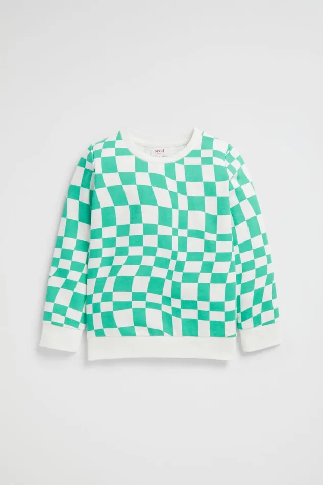 TShirts and Tops Boy Seed Heritage Checkerboard Sweat Jade Green