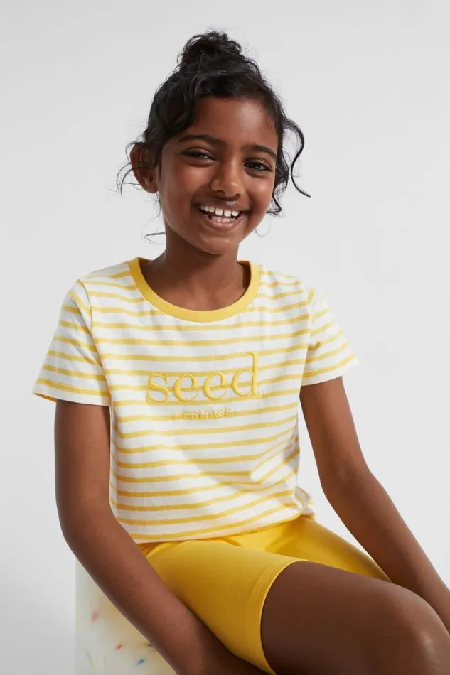 TShirts and Tops GirlBoy Seed Heritage Core Logo Tee Sunshine Stripe