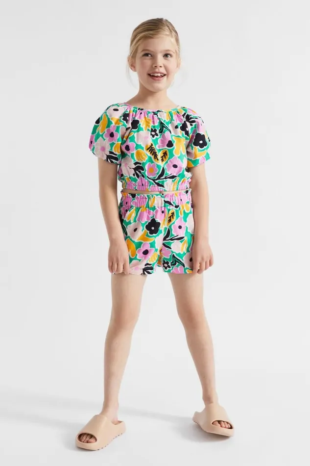 TShirts and Tops Girl Seed Heritage Floral Top Jade Green