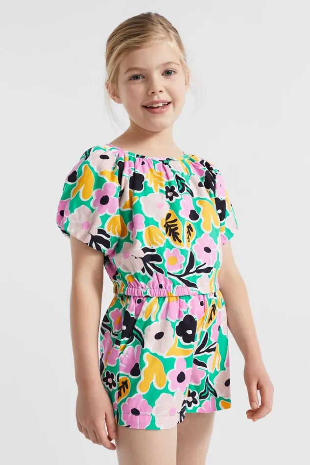 TShirts and Tops Girl Seed Heritage Floral Top Jade Green