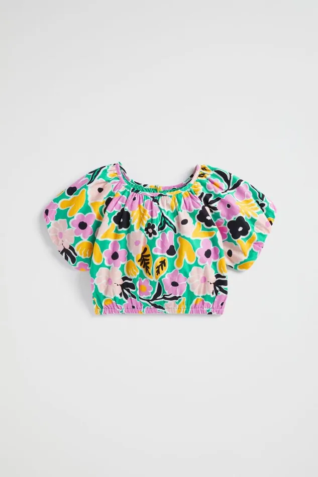 TShirts and Tops Girl Seed Heritage Floral Top Jade Green