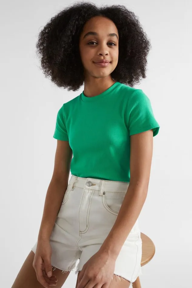 TShirts and Tops Teen Girl Seed Heritage Core Rib Tee Jewel Green