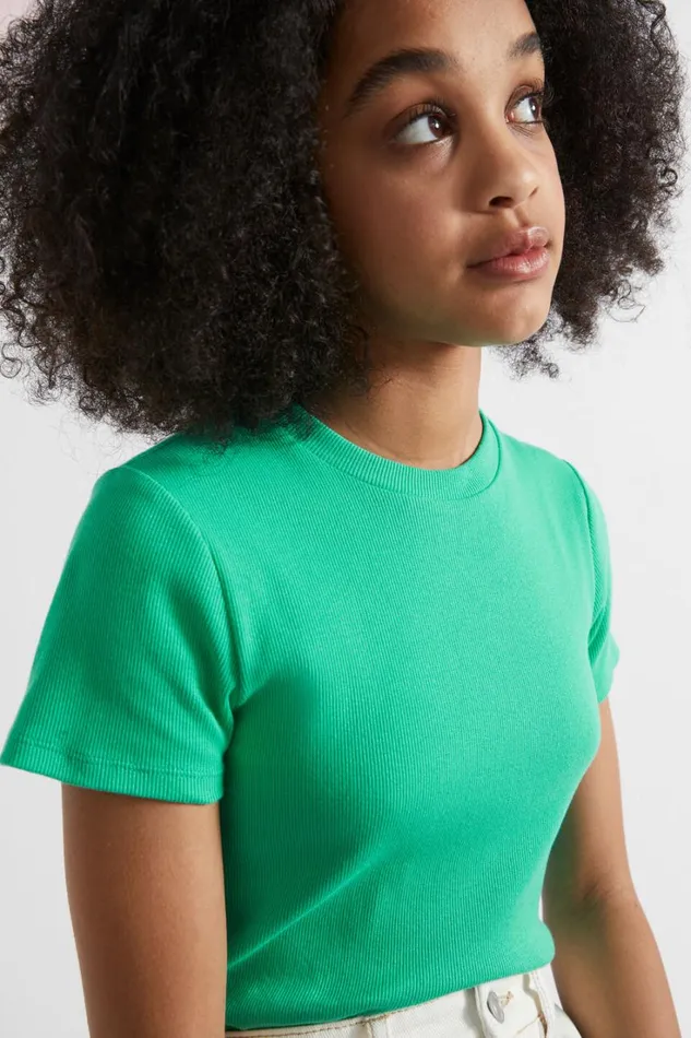 TShirts and Tops Teen Girl Seed Heritage Core Rib Tee Jewel Green