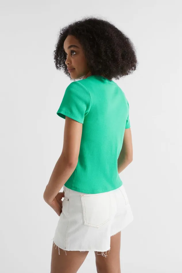 TShirts and Tops Teen Girl Seed Heritage Core Rib Tee Jewel Green