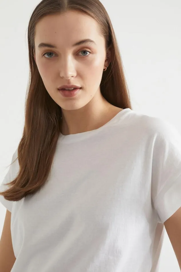 TShirts and Tops Woman Seed Heritage Core Longline Tee Whisper White