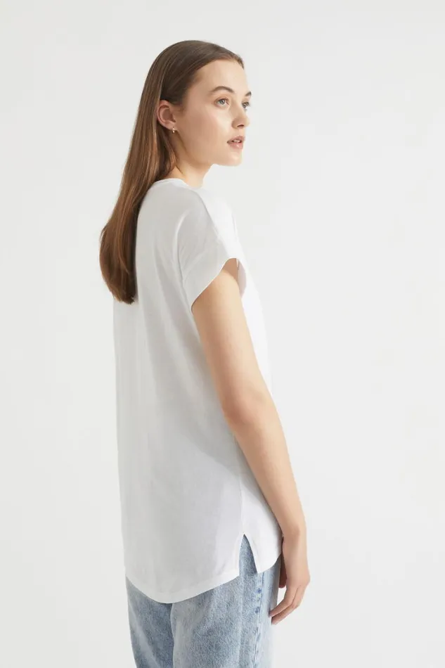 TShirts and Tops Woman Seed Heritage Core Longline Tee Whisper White