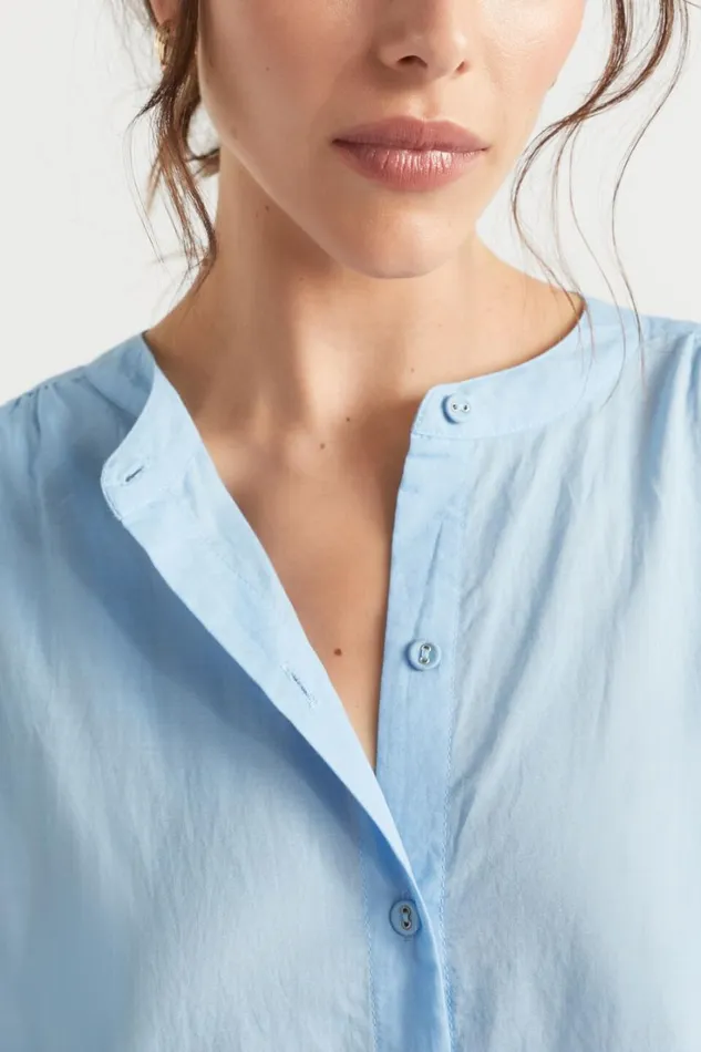 TShirts and Tops Woman Seed Heritage Voile Gathered Shirt Bluebell