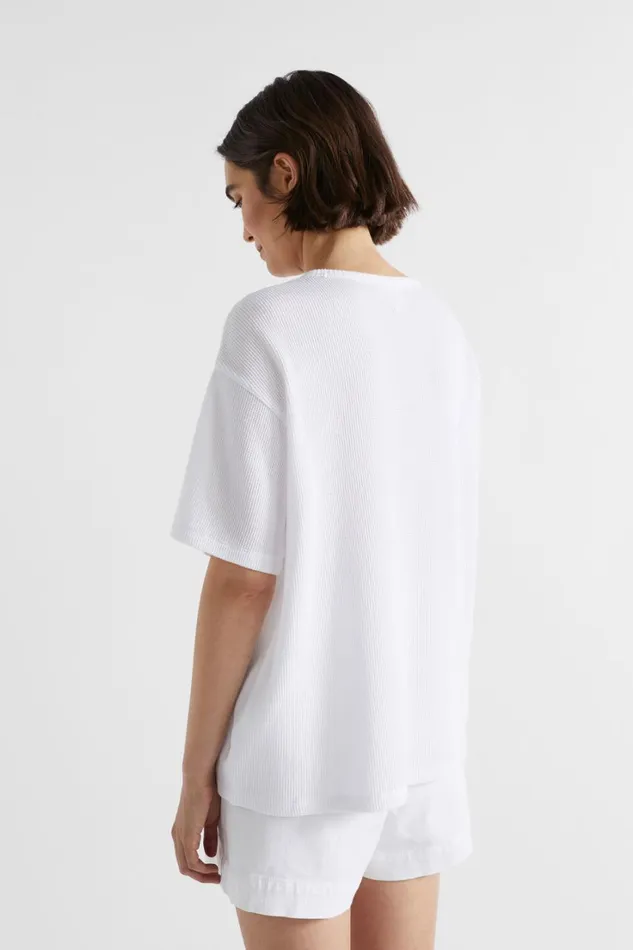 TShirts and Tops Woman Seed Heritage Waffle Logo Tee Whisper White