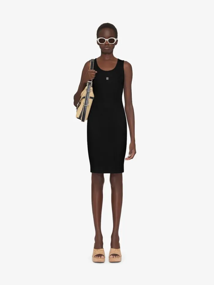 Tank Dress In Cotton With 4g Detail Black Women Givenchy Dresses