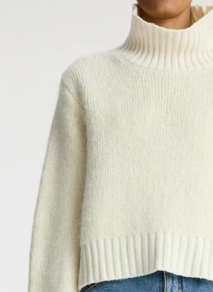 Tees and Tanks Women ALC Theo Wool Turtleneck Sweater White Tees and Tanks Women ALC Theo Wool Turtleneck Sweater White