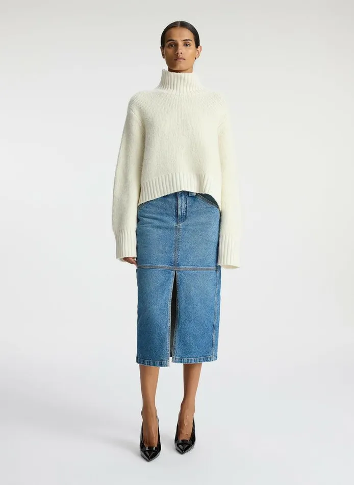 Tees and Tanks Women ALC Theo Wool Turtleneck Sweater White Tees and Tanks Women ALC Theo Wool Turtleneck Sweater White