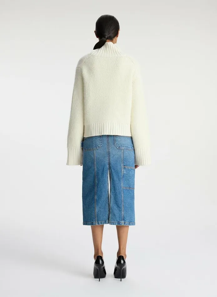 Tees and Tanks Women ALC Theo Wool Turtleneck Sweater White Tees and Tanks Women ALC Theo Wool Turtleneck Sweater White