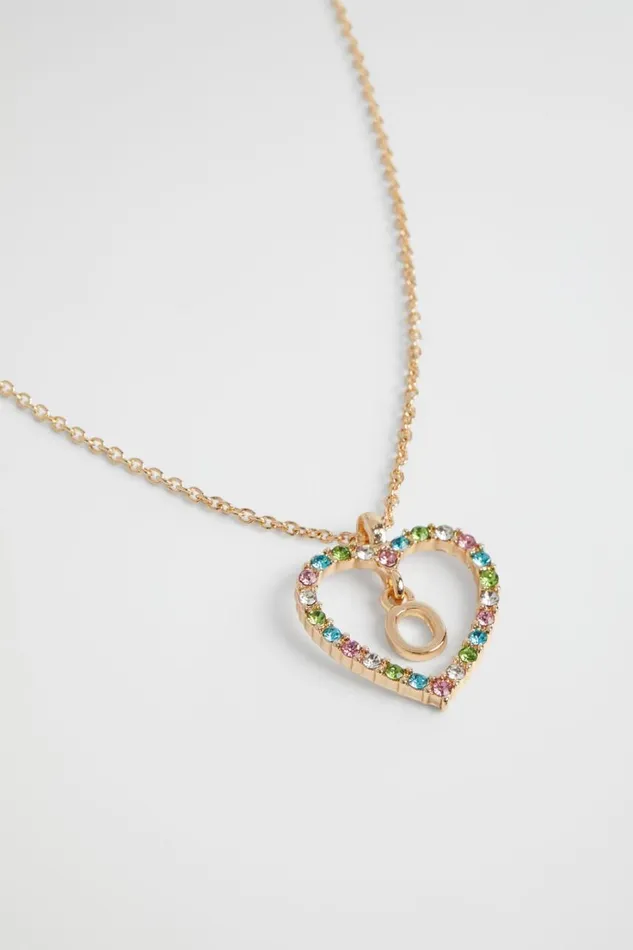 The AZ Of Initials Girl Seed Heritage Rainbow Heart Initial Necklace O
