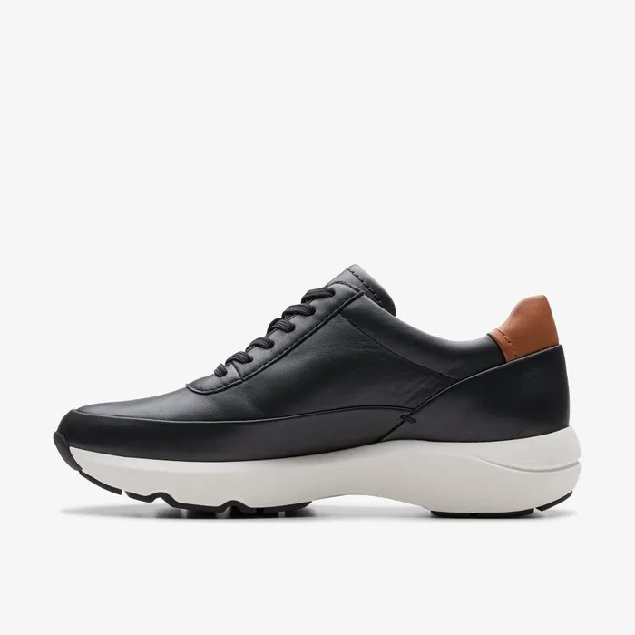 Tivoli Zip Black Leather Women Clarks Sneakers