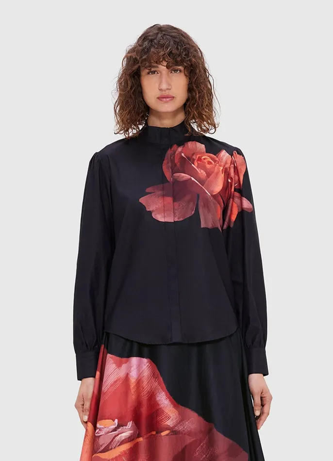 Tops and Shirts Women LEO LIN Alma Blouse 8211 Rose Print