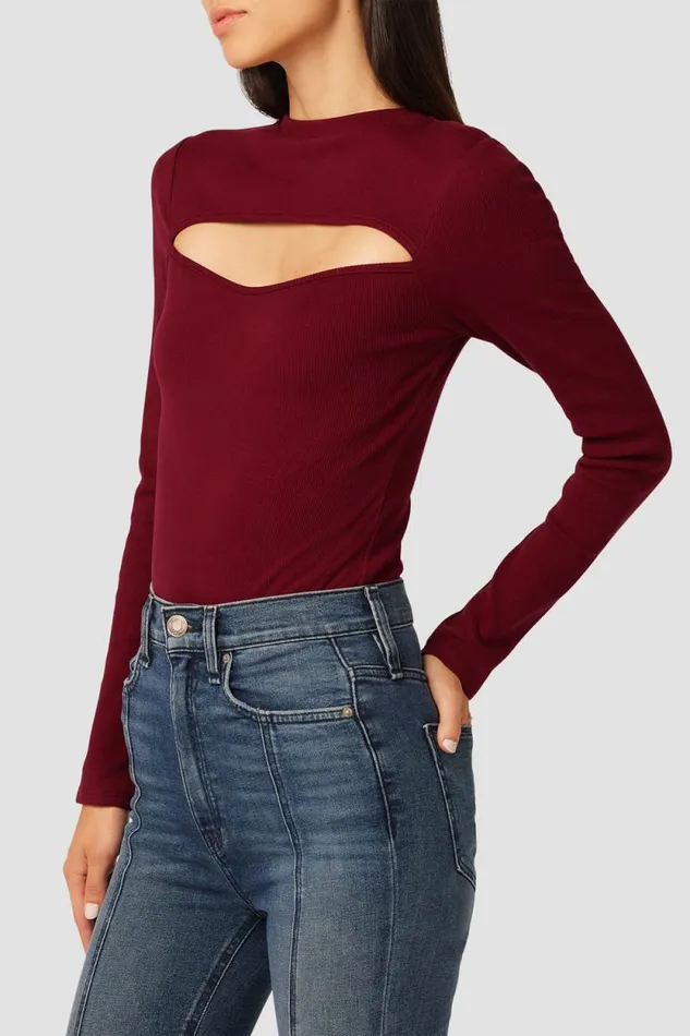 Tops and Sweaters Women Hudson Jeans Sweetheart Cut Out Bodysuit Syrah Tops and Sweaters Women Hudson Jeans Sweetheart Cut Out Bodysuit Syrah