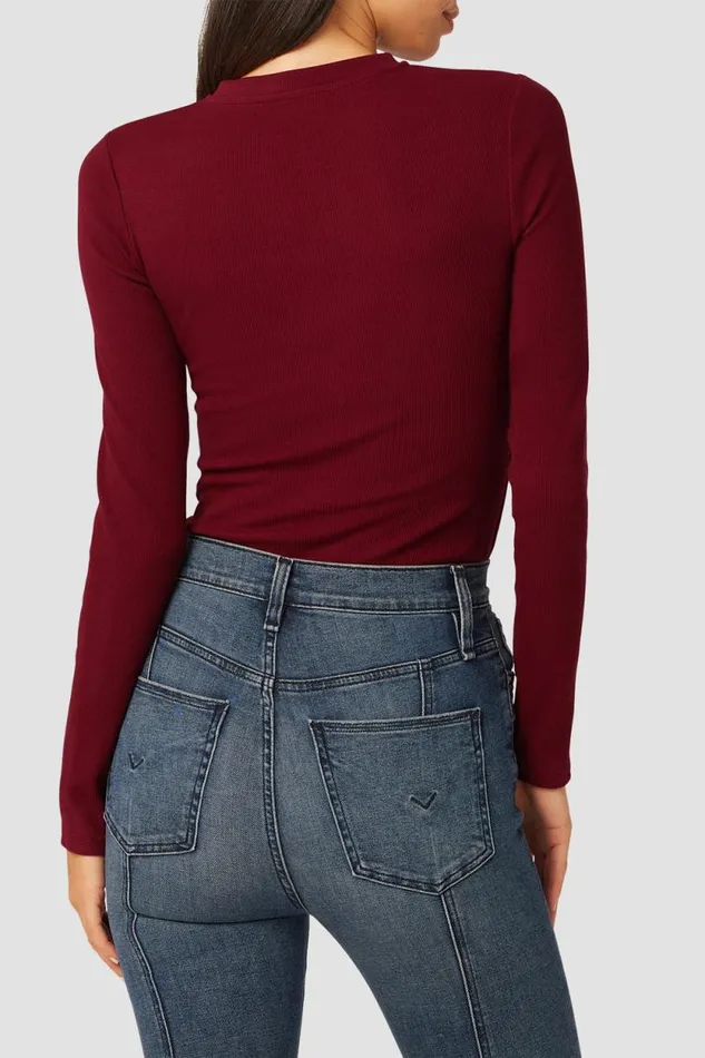 Tops and Sweaters Women Hudson Jeans Sweetheart Cut Out Bodysuit Syrah Tops and Sweaters Women Hudson Jeans Sweetheart Cut Out Bodysuit Syrah