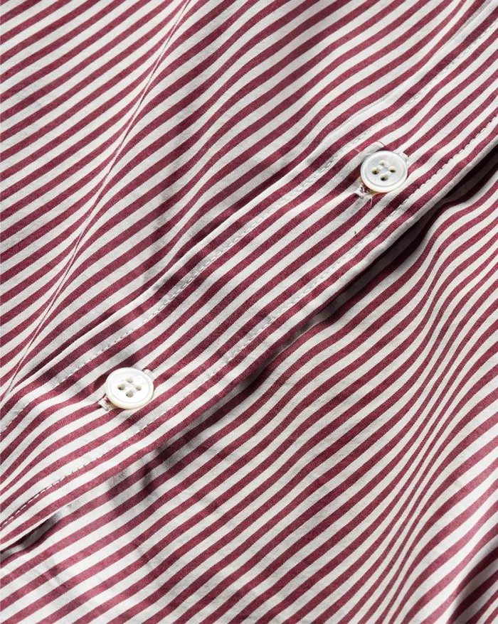 Tops and Tees Shop Veronica Beard Alford Striped Poplin Top Dark Raspberryoff White