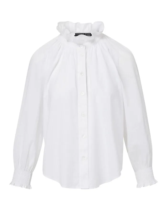 Tops and Tees Shop Veronica Beard Calisto Cotton Shirt Marine
