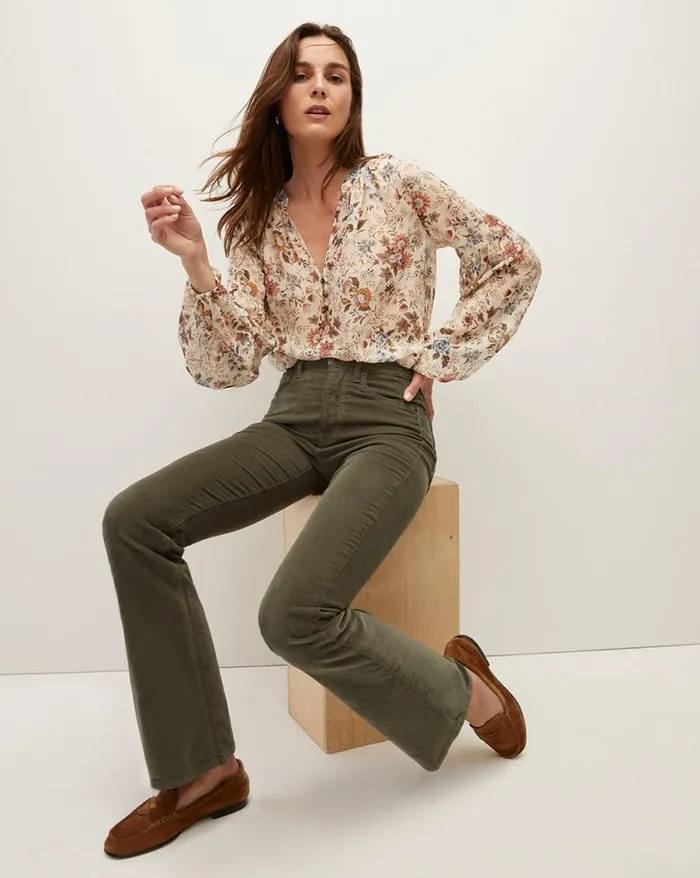 Tops and Tees Shop Veronica Beard Clarina Floral SilkGeorgette Top Ecru Multi