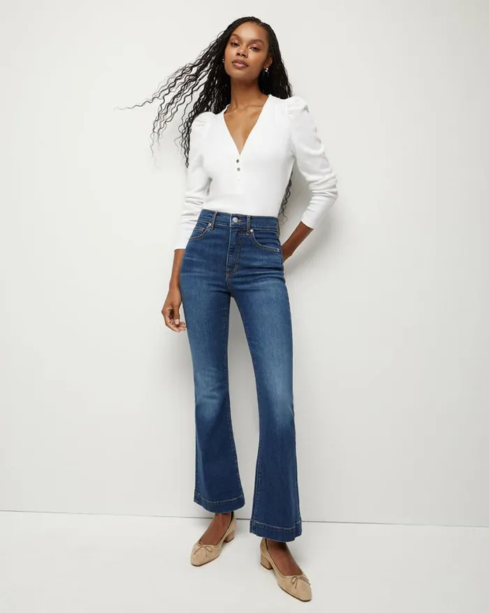 Tops and Tees Shop Veronica Beard Dekalb PuffSleeve Top White