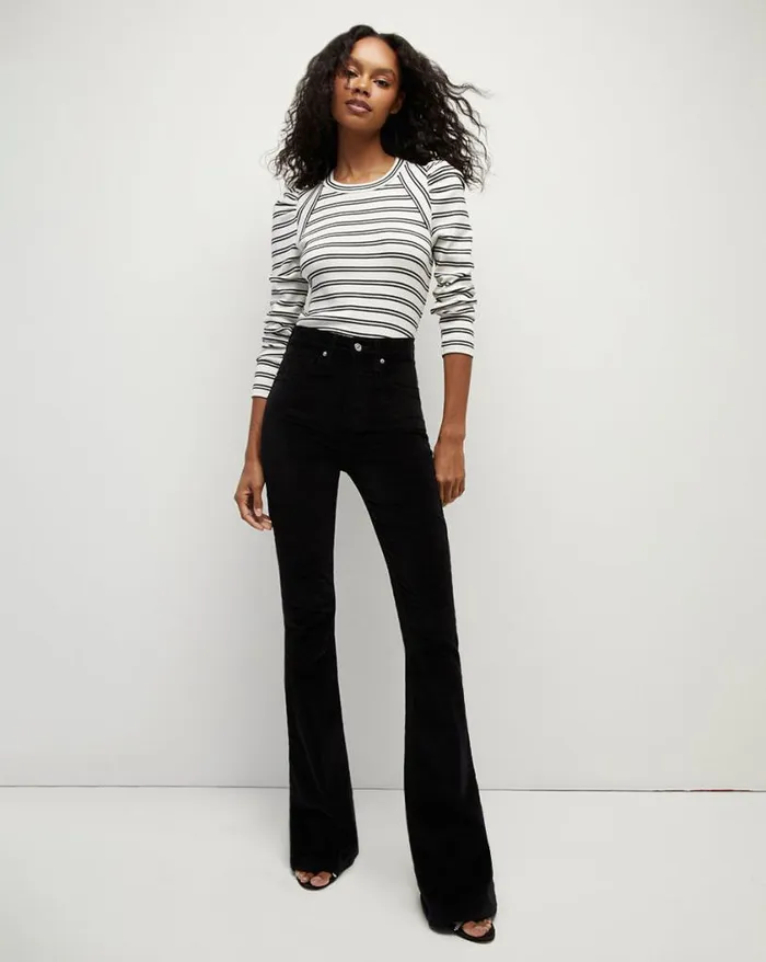 Tops and Tees Shop Veronica Beard Delano PuffSleeve Top Blackwhite