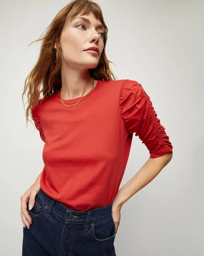 Tops and Tees Shop Veronica Beard RED X Veronica Beard Waldorf Tee Red