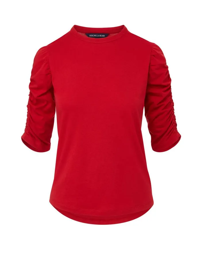 Tops and Tees Shop Veronica Beard RED X Veronica Beard Waldorf Tee Red