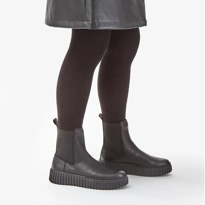 Torhill Maple Black Leather Women Clarks Boots and Booties