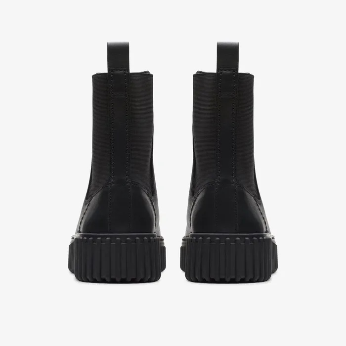 Torhill Maple Black Leather Women Clarks Boots and Booties
