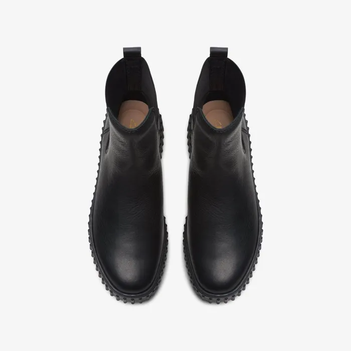 Torhill Maple Black Leather Women Clarks Boots and Booties