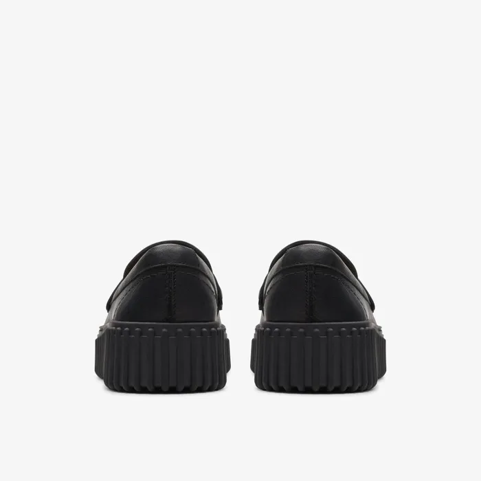 Torhill Penny Black Leather Women Clarks SlipOns
