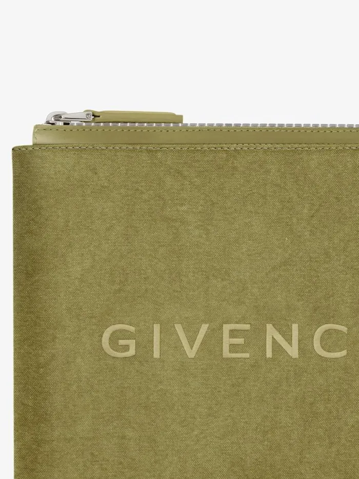 Travel Pouch In Canvas Khaki Men Givenchy Wallets and Card Holders