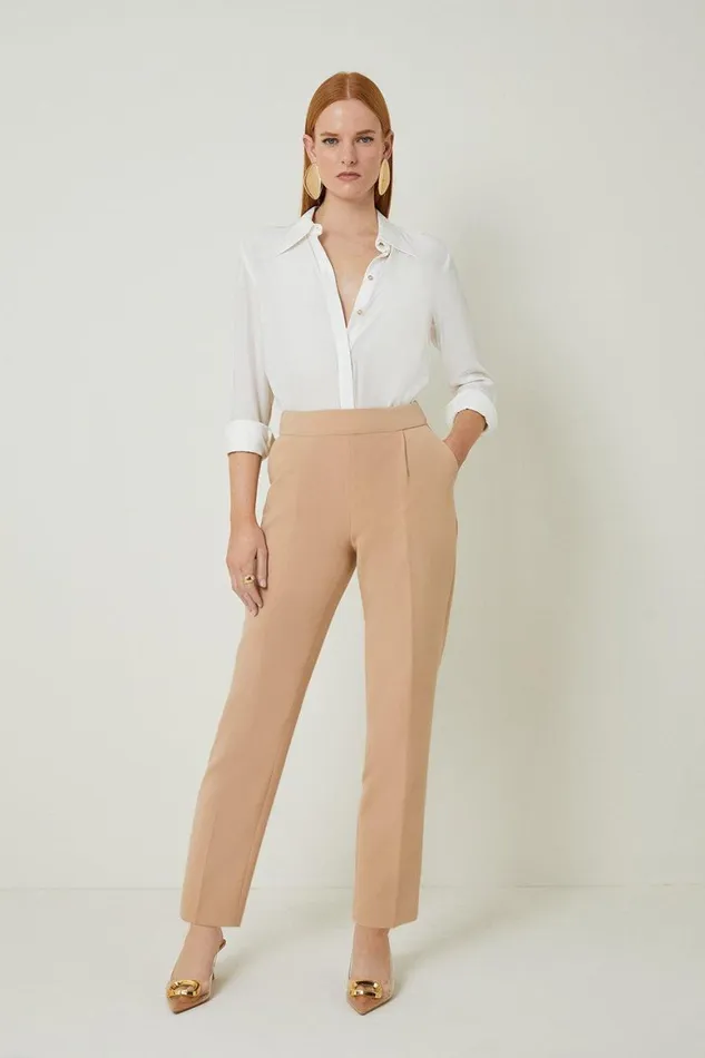 Trousers Women Karen Millen Petite Compact Stretch High Waist Tailored Trousers Camel Trousers Women Karen Millen Petite Compact Stretch High Waist Tailored Trousers Camel