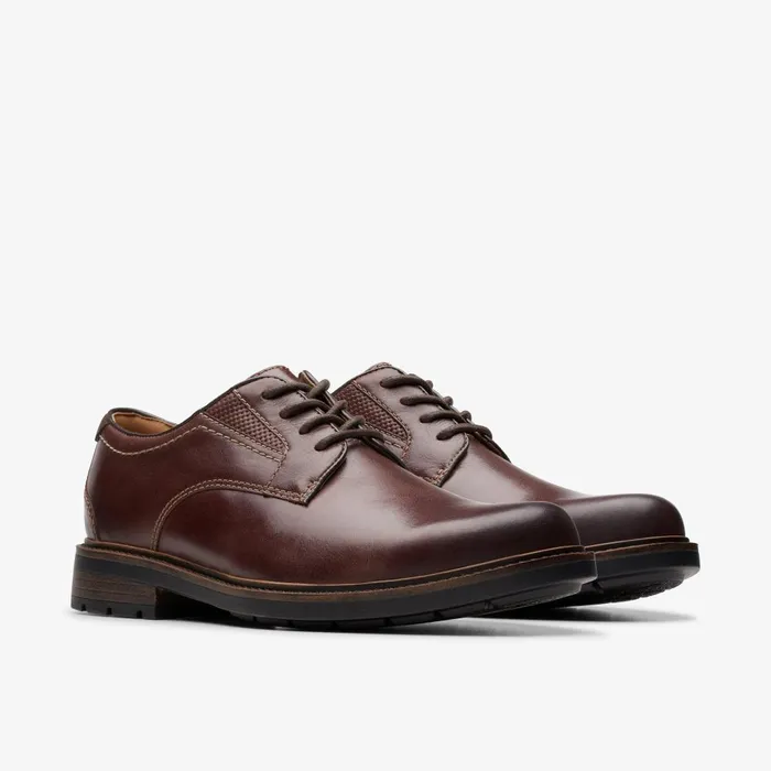 Un Shire Low Brown Leather Men Clarks Casual Dress Shoes