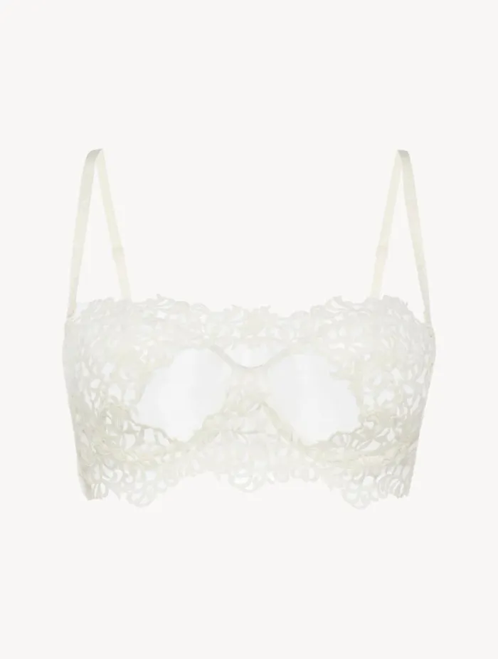 Underwired Bra With Macram In Offwhite Lingerie La Perla Bandeau