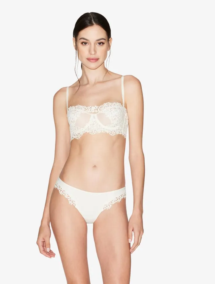 Underwired Bra With Macram In Offwhite Lingerie La Perla Bandeau