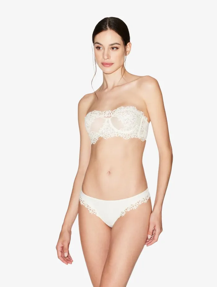 Underwired Bra With Macram In Offwhite Lingerie La Perla Bandeau
