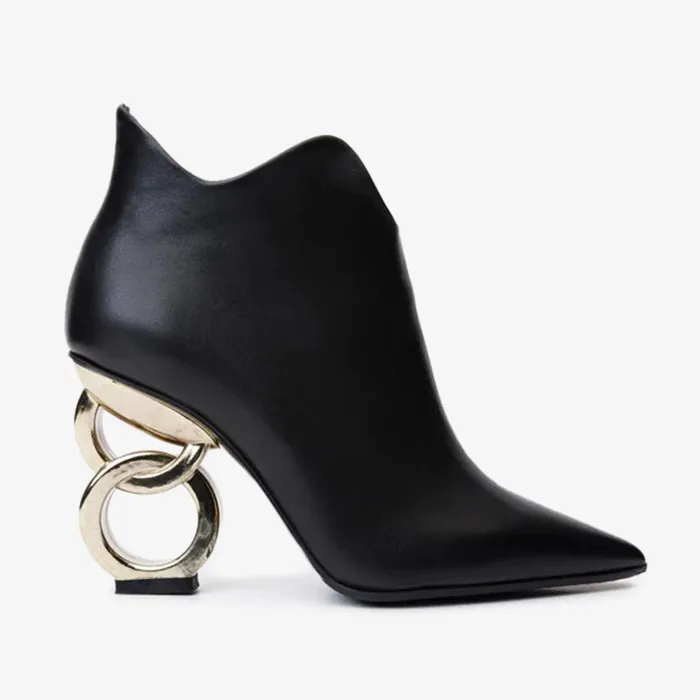 Vinci Leather Boots and Booties The Abriel Black Leather Ankle Boot 8211 Women