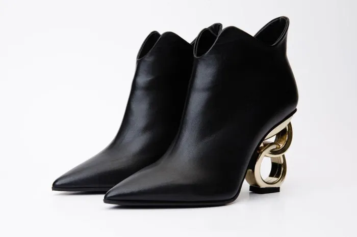 Vinci Leather Boots and Booties The Abriel Black Leather Ankle Boot 8211 Women