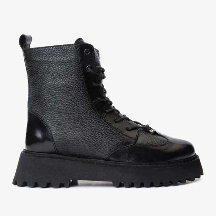 Vinci Leather Boots and Booties The Yildiz Black Leather LaceUp Ankle Boot With A Side Zipper 8211 Women Vinci Leather Boots and Booties The Yildiz Black Leather LaceUp Ankle Boot With A Side Zipper 8211 Women