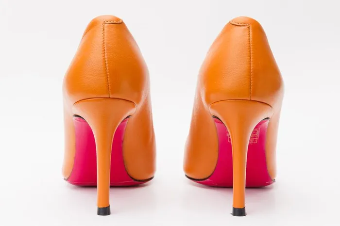 Vinci Leather Heels The Maneadero Orange Leather Pump Fuchsia Sole Shoe 8211 Women