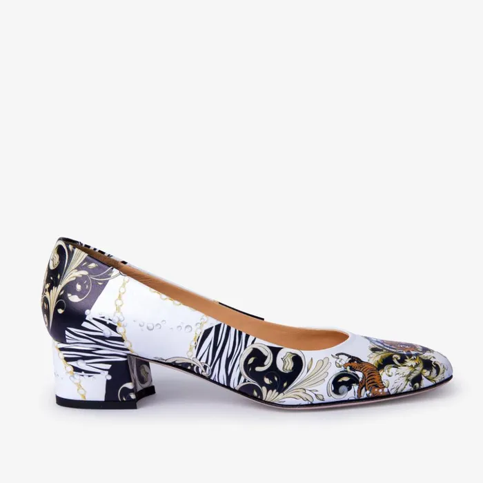 Vinci Leather Heels The Perugia White Leather Lower Heel Pump Shoe 8211 Women