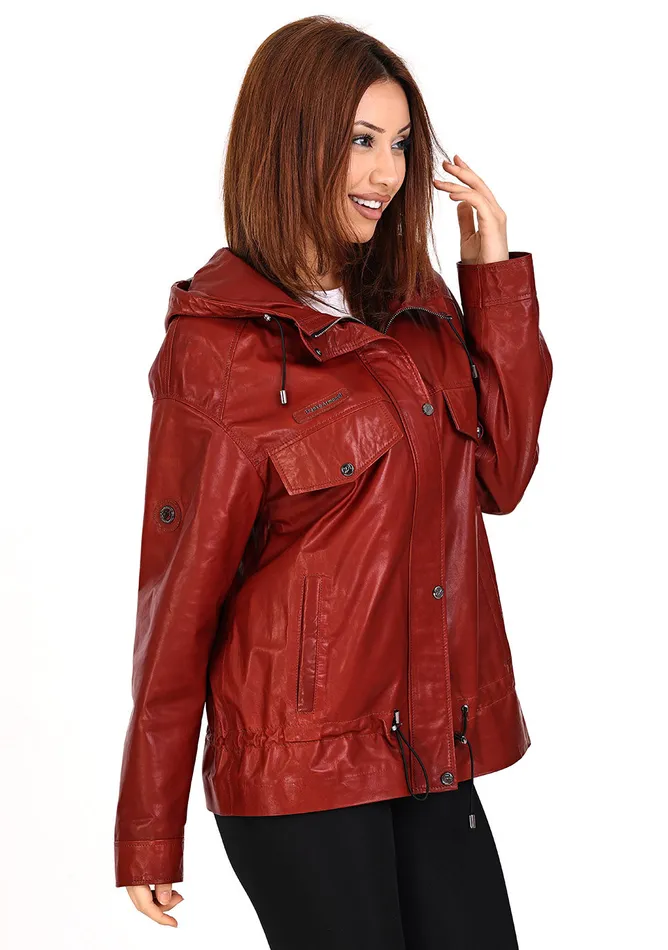 Vinci Leather Leather Jackets The Muncy Red Leather Jacket 8211 Women