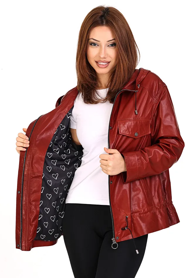 Vinci Leather Leather Jackets The Muncy Red Leather Jacket 8211 Women