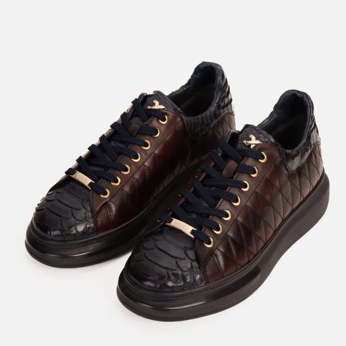 Vinci Leather Sneakers The Adler Navy Blue and Burgundy Snk Leather Sneaker Limited Edition 8211 Men