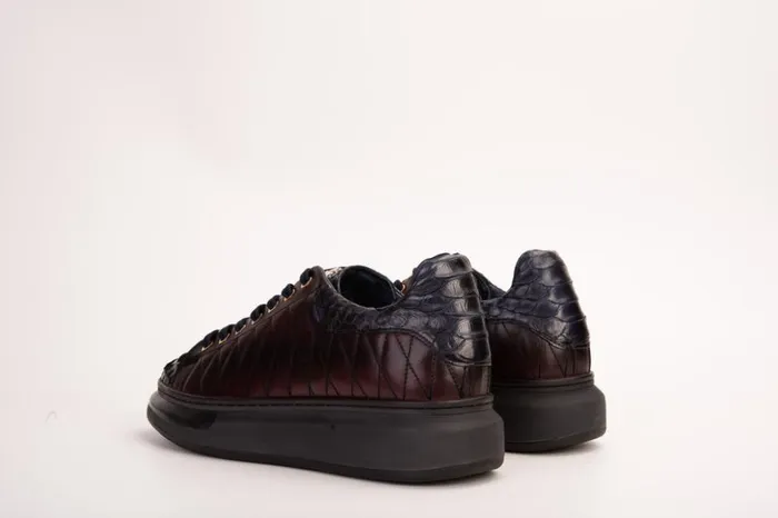 Vinci Leather Sneakers The Adler Navy Blue and Burgundy Snk Leather Sneaker Limited Edition 8211 Men