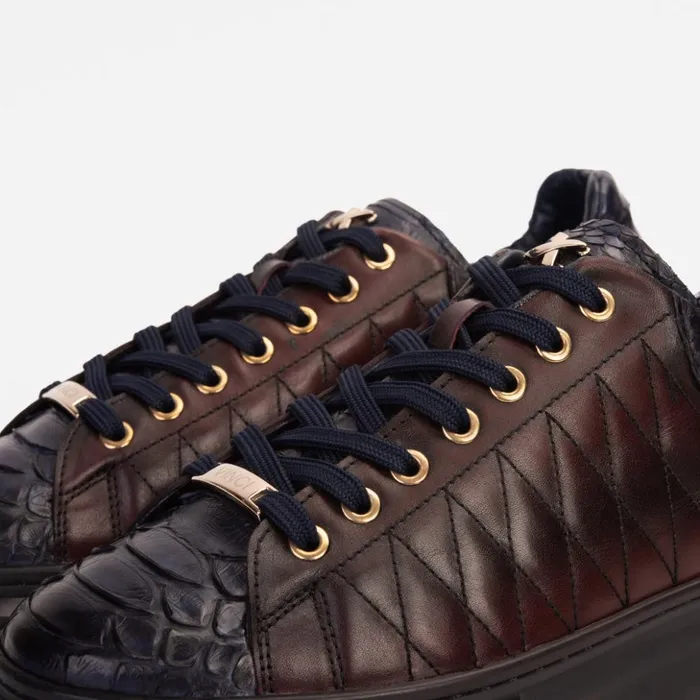 Vinci Leather Sneakers The Adler Navy Blue and Burgundy Snk Leather Sneaker Limited Edition 8211 Men