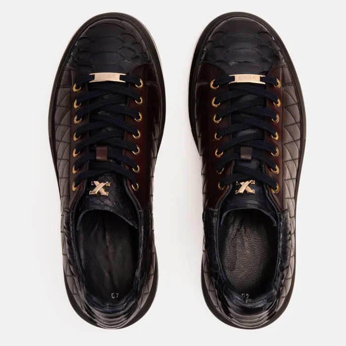 Vinci Leather Sneakers The Adler Navy Blue and Burgundy Snk Leather Sneaker Limited Edition 8211 Men