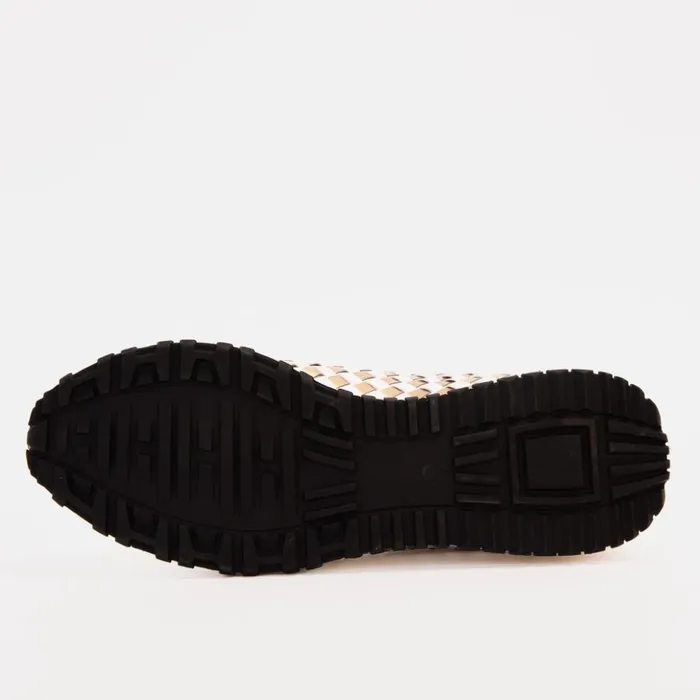 Vinci Leather Sneakers The Mackenzie White and Gold Woven Leather Sneaker 8211 Men